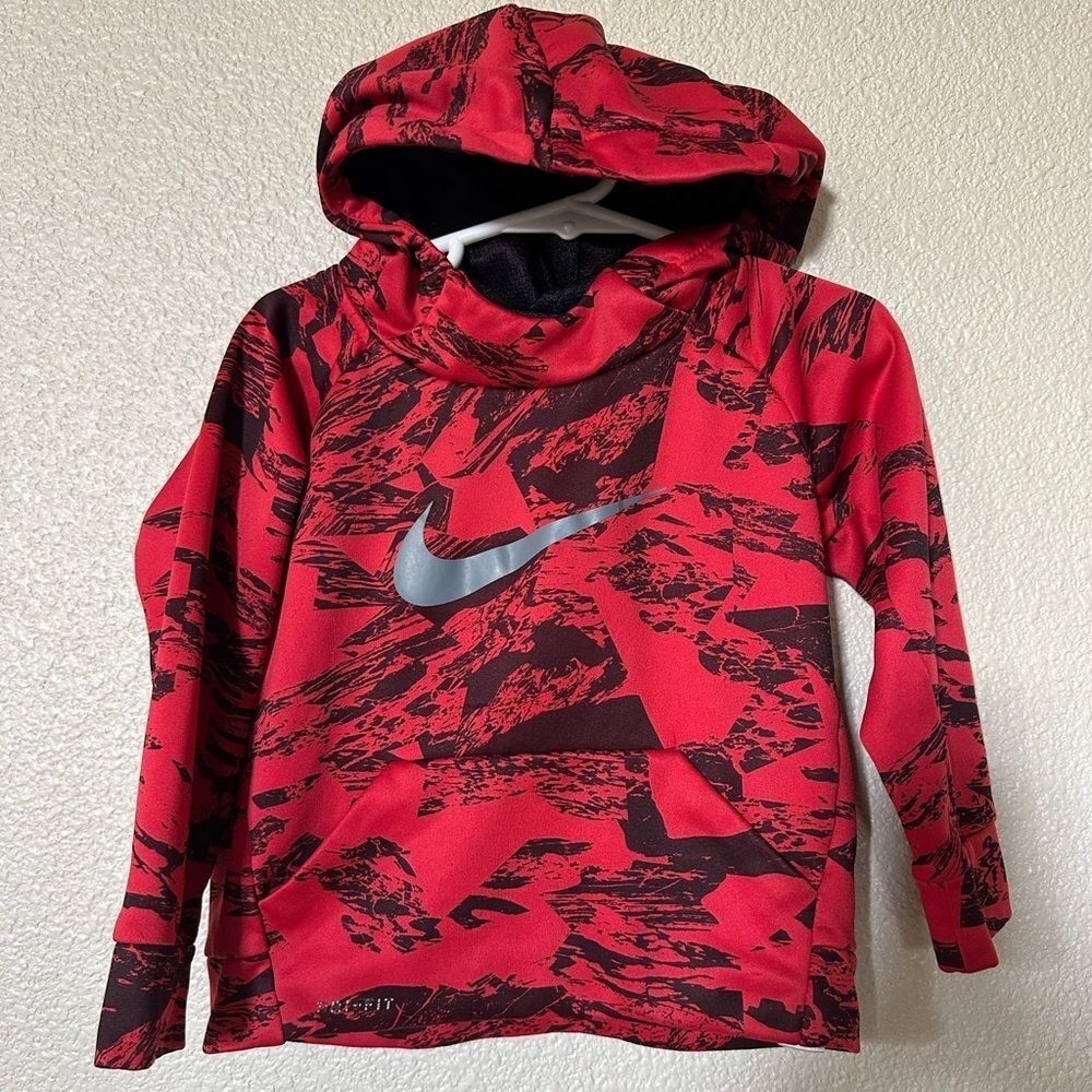 NWOT Nike Dry Fit Red/Black Toddler Boy Hoodie Size 2T